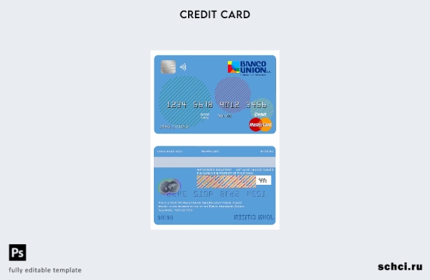 цифровая загрузка шаблона дебетовой карты Bolivia Banco Union Bank Mastercard